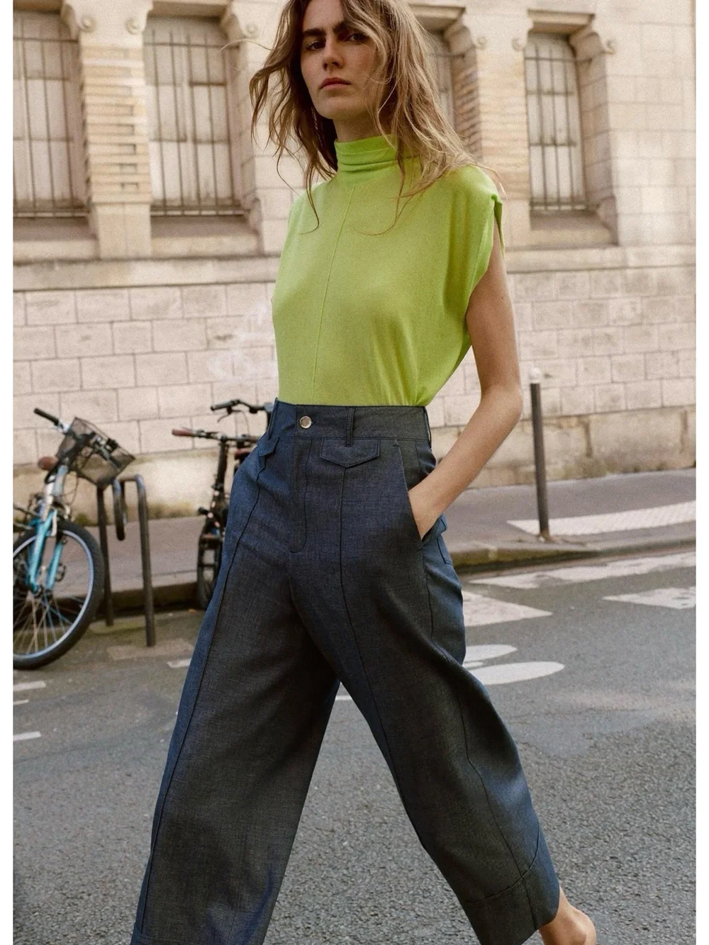 Zara Linen Culotte Pants